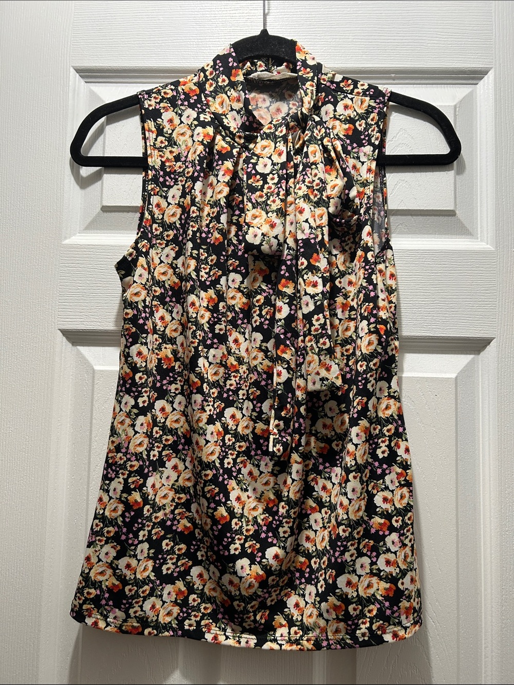 Floral Tie-Neck Top